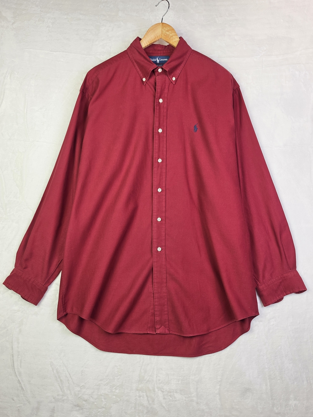 Ralph Lauren Blake Shirt Mens Large Long Sleeve Button Down Maroon/Red